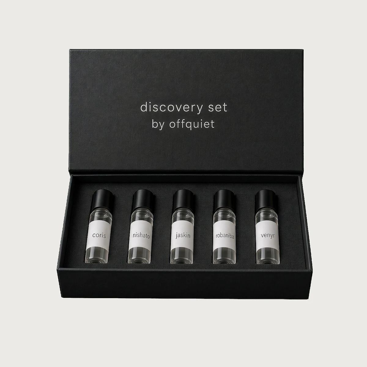 the discovery set — five 2 ml vials in a black box